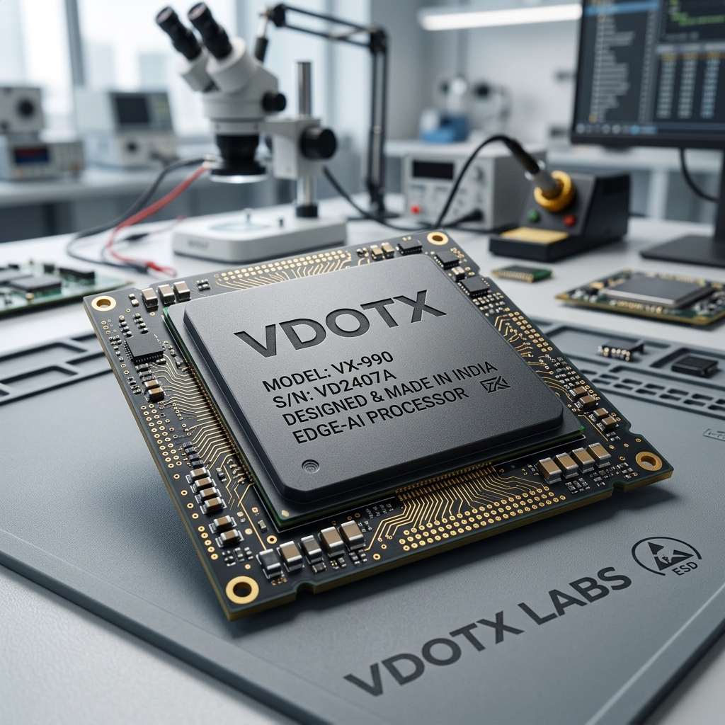 VDOTX Branded Microchip on Lab Anti-Static Mat